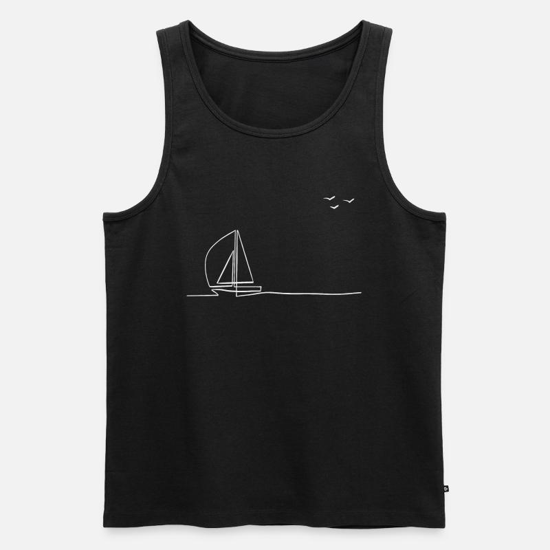 Segelboot - Männer Premium Bio Tank Top - Schwarz