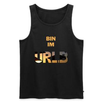 Bin im URLB Urlaub Sonne Ferien Strand Sommer Heiß - Männer Premium Bio Tank Top - Schwarz - Vorne - Michal (187cm)