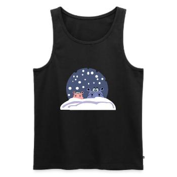 weihnachten schnee nilpferd kids kinder hippo - Männer Premium Bio Tank Top - Schwarz - Vorne - Michal (187cm)