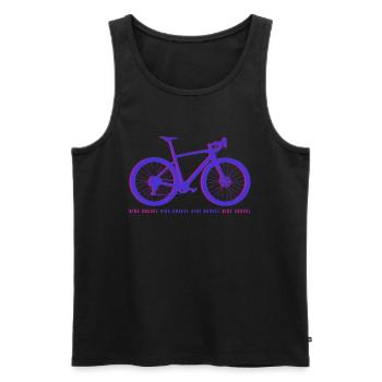 Gravel Bike Lila Rennrad Fahrrad lustiges Geschenk - Männer Premium Bio Tank Top - Schwarz - Vorne - Michal (187cm)