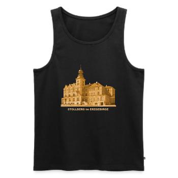 Stollberg Rathaus Erzgebirge Kreisstadt Sachsen - Männer Premium Bio Tank Top - Schwarz - Vorne - Michal (187cm)