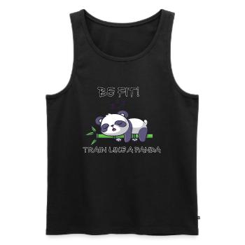 Soyez en forme comme un panda - Débardeur bio Premium Homme - noir - Devant - Michal (187cm)