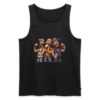 Brew Crew: Unleashing the Beer Gang's Spirit - Men's Premium Organic Tank Top - black - Front - Michal (187cm)