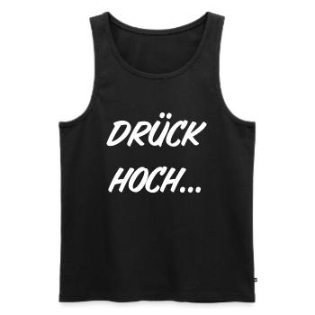 Drück hoch - Männer Premium Bio Tank Top - Schwarz - Vorne - AI Model Male 178 light (178cm)