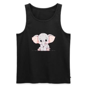 Süßer kleiner Elefant - Männer Premium Bio Tank Top - Schwarz - Vorne - AI Model Male 178 light (178cm)