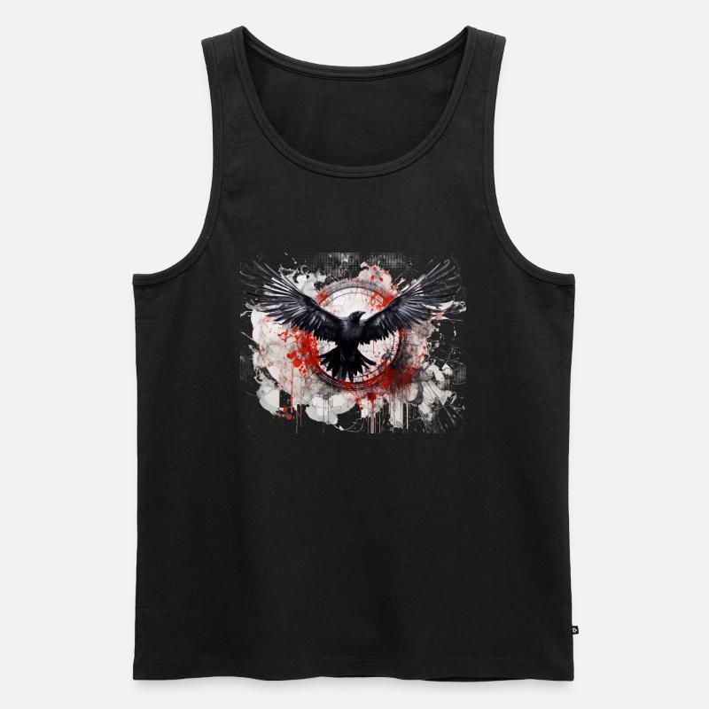 Rabe - Männer Premium Bio Tank Top - Schwarz