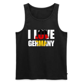 i love Germany - Männer Premium Bio Tank Top - Schwarz - Vorne - Michal (187cm)