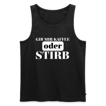 Kaffee - Männer Premium Bio Tank Top - Schwarz - Vorne - Michal (187cm)