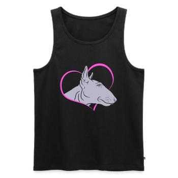 Bull terrier's head in the heart - Men's Premium Organic Tank Top - black - Front - Michal (187cm)