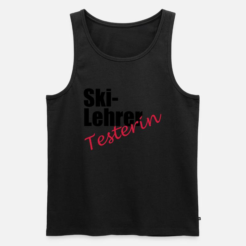Ski Lehrer Testerin - Männer Premium Bio Tank Top - Schwarz