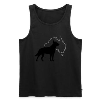 Australian Cattle Dog - Männer Premium Bio Tank Top - Schwarz - Vorne - AI Model Male 178 light (178cm)