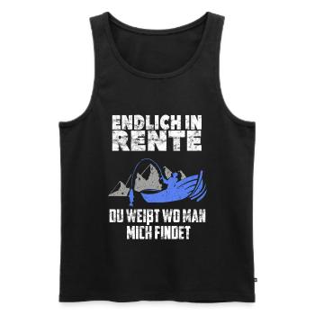 Rente Angler lustiger Spruch Ruhestand Angeln Boot - Männer Premium Bio Tank Top - Schwarz - Vorne - Michal (187cm)