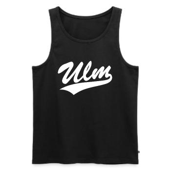 Ulm Baseball Style - Männer Premium Bio Tank Top - Schwarz - Vorne - Michal (187cm)