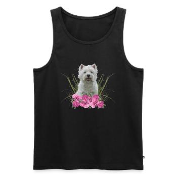 West Highland Terrier - Männer Premium Bio Tank Top - Schwarz - Vorne - AI Model Male 178 light (178cm)