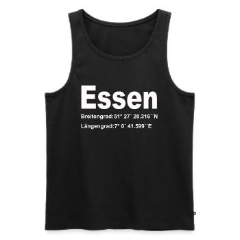 Essen, Stadt im Ruhrgebiet - Männer Premium Bio Tank Top - Schwarz - Vorne - AI Model Male 178 light (178cm)
