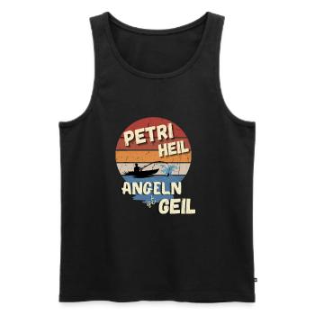Angeln Petri Heil Angeln ist Geil Geschenk Idee - Männer Premium Bio Tank Top - Schwarz - Vorne - Michal (187cm)
