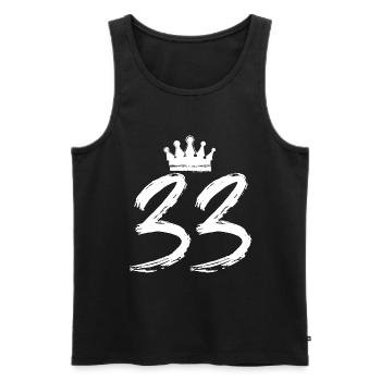 33 Zahl Krone - Männer Premium Bio Tank Top - Schwarz - Vorne - AI Model Male 178 light (178cm)