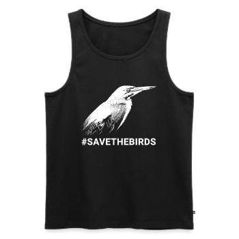 Wächter der Natur #Grünreiher #savethebirds - Männer Premium Bio Tank Top - Schwarz - Vorne - AI Model Male 178 light (178cm)