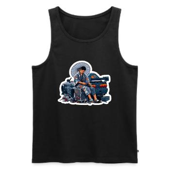 Garage Samurai - Männer Premium Bio Tank Top - Schwarz - Vorne - Michal (187cm)