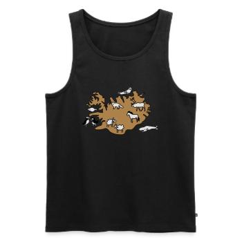 island Karte Tiere - Männer Premium Bio Tank Top - Schwarz - Vorne - Michal (187cm)