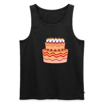 birthdaycake torte - Männer Premium Bio Tank Top - Schwarz - Vorne - Michal (187cm)