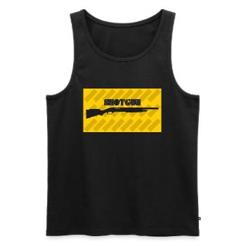Shotgun gelb mit Patronen - Männer Premium Bio Tank Top - Schwarz - Vorne - AI Model Male 178 light (178cm)