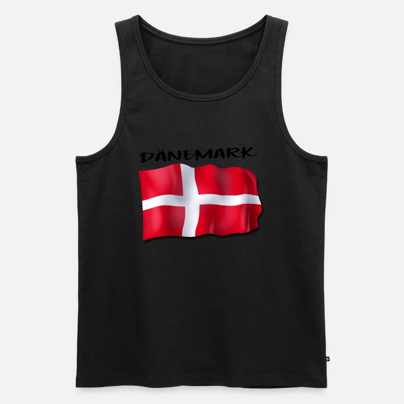 Dänemark Flage 2 - Männer Premium Bio Tank Top - Schwarz