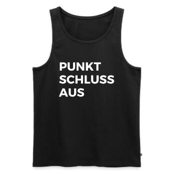 Punkt, Schluss, Aus. Spruch, Geschenk - Männer Premium Bio Tank Top - Schwarz - Vorne - AI Model Male 178 light (178cm)