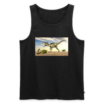 Megalosaurus und Doliosauriscus - Männer Premium Bio Tank Top - Schwarz - Vorne - AI Model Male 178 light (178cm)