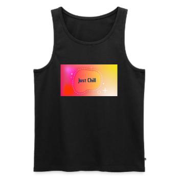 Just Chill - Männer Premium Bio Tank Top - Schwarz - Vorne - Michal (187cm)