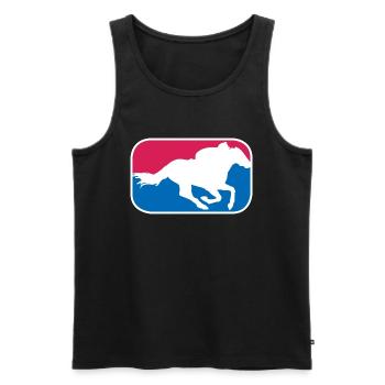 Rennpferd reiten Reitsport Pferde lustige Geschenk - Männer Premium Bio Tank Top - Schwarz - Vorne - Michal (187cm)