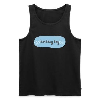 Birthday Boy Schriftzug mit Herzen - Männer Premium Bio Tank Top - Schwarz - Vorne - Michal (187cm)