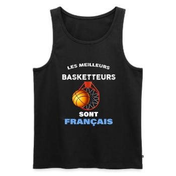 Basketball français cadeau humour homme ou enfants - Débardeur bio Premium Homme - noir - Devant - Michal (187cm)