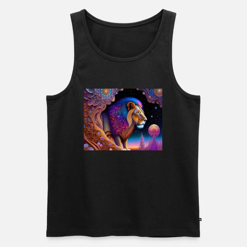Löwe - Männer Premium Bio Tank Top - Schwarz