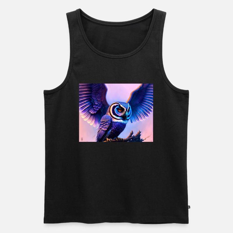 Eule - Männer Premium Bio Tank Top - Schwarz