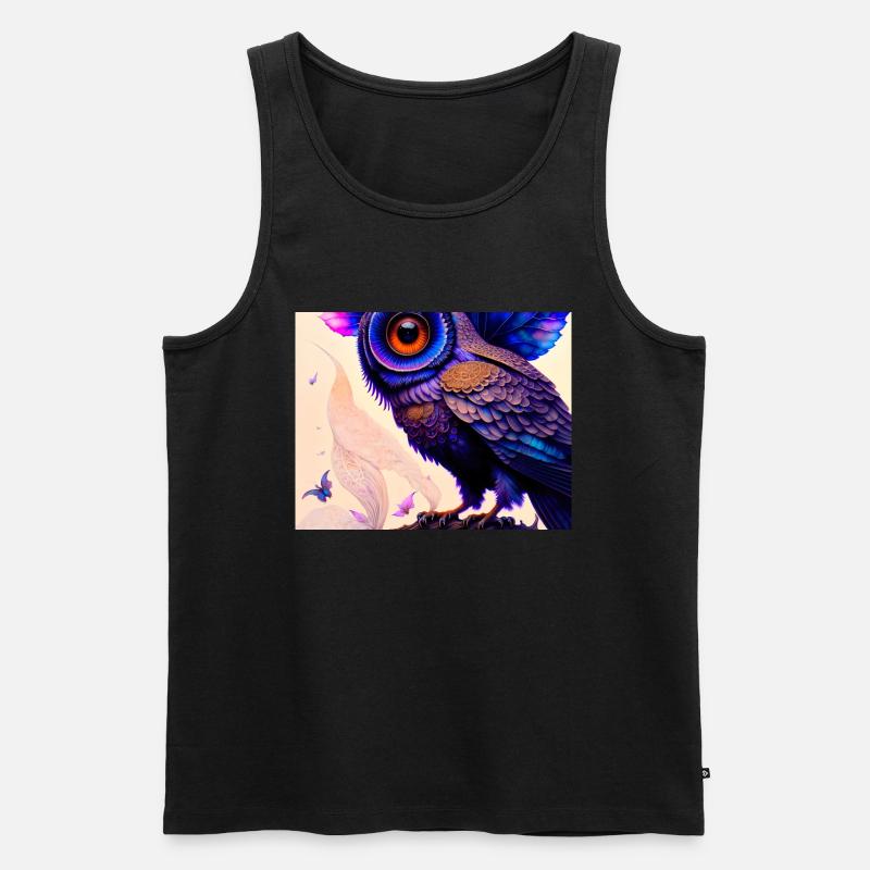 Eule - Männer Premium Bio Tank Top - Schwarz