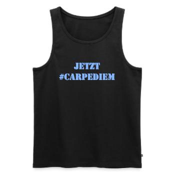 JETZT - Carpe Diem - Männer Premium Bio Tank Top - Schwarz - Vorne - Michal (187cm)