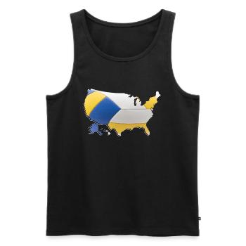 USA | echter Volleyball | Landkarte - Männer Premium Bio Tank Top - Schwarz - Vorne - Michal (187cm)