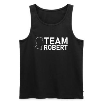 team robert kopf weiss - Männer Premium Bio Tank Top - Schwarz - Vorne - Michal (187cm)