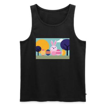 Easter Bunny No.07 - Men's Premium Organic Tank Top - black - Front - AI Model Male 178 light (178cm)