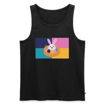 Osterhase No.05 - Männer Premium Bio Tank Top - Schwarz - Vorne - AI Model Male 178 light (178cm)