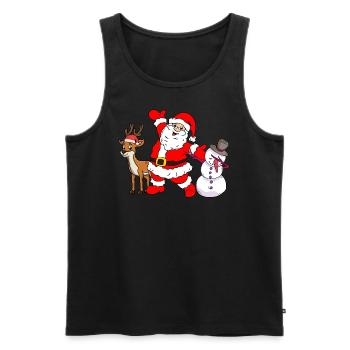 PÈRE NOËL & BONHOMME DE NEIGE par The Manzanita ́s - Débardeur bio Premium Homme - noir - Devant - AI Model Male 178 light (178cm)