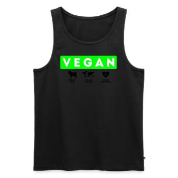 Vegan, Tiere Planeten Gesundheit - Männer Premium Bio Tank Top - Schwarz - Vorne - Michal (187cm)
