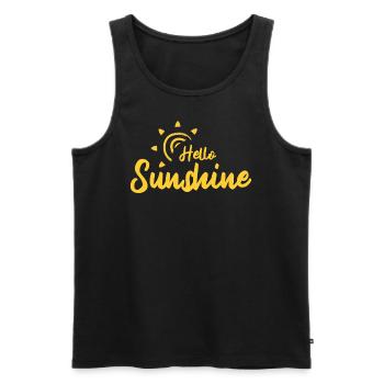Hello Sunshine - Männer Premium Bio Tank Top - Schwarz - Vorne - AI Model Male 178 light (178cm)