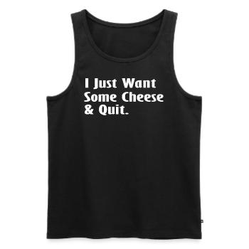 I Just Want Some Cheese and Quiet - Men's Premium Organic Tank Top - black - Front - AI Model Male 178 light (178cm)