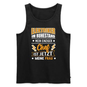 Retired electrician - Men's Premium Organic Tank Top - black - Front - AI Model Male 178 light (178cm)