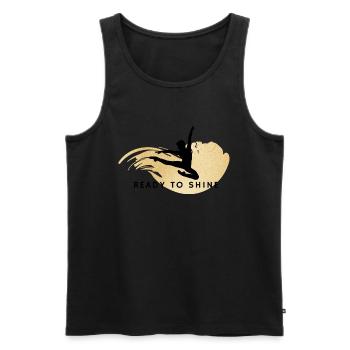 Prêt à briller · Danseurs · Gymnaste - Débardeur bio Premium Homme - noir - Devant - Michal (187cm)