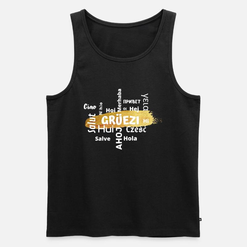 Grüezi - Männer Premium Bio Tank Top - Schwarz
