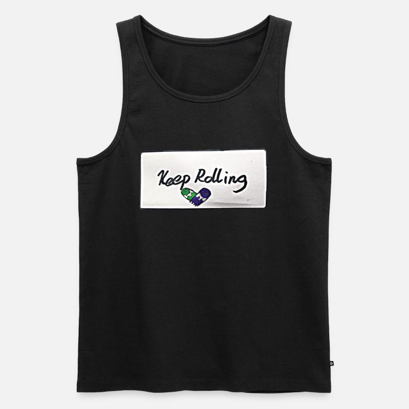 Keep rolling weiß - Männer Premium Bio Tank Top - Schwarz