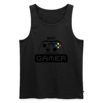 Best Gamer - Männer Premium Bio Tank Top - Schwarz - Vorne - Michal (187cm)